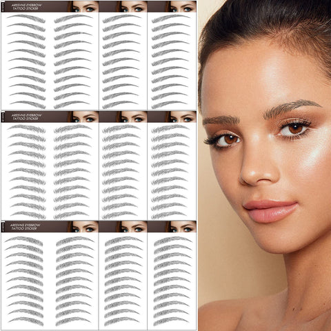 Aresvns Tattoo Eyebrow 99 Pairs! Black Realistic Fake Eyebrows Tattoo,12 Eyebrow Shapes,4D Eyebrows Tattoo Waterproof,Eyebrow Transfers Stickers for Women Teens Christmas Gift