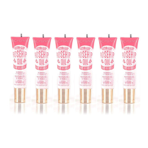 6-PACKS Kiss Broadway Clear Lip Gloss (Rosehip Oil)