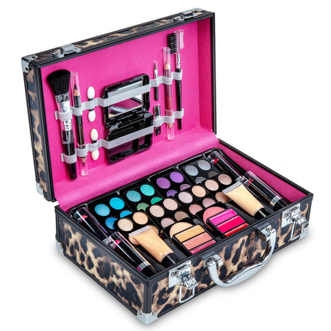Vokai Makeup Kit Gift Set - 79 Piece - 32 Eye Shadows, 2 Blushes, 2 Lip Glosses, 2 Lipsticks, 2 Eye Liner Pencils, 1 Lip Liner Pencil, 1 Mascara - Case with Carrying Handle