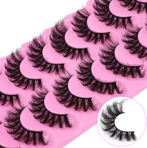 6D Eyelashes Natural Cat Eye Lashes Fluffy Mink Lashes Like Extensions 15mm Fox Eye Lashes Pack 8 Pairs by HeyAlice