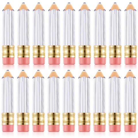 Blulu 24 Pieces 5 ml Empty Lip Gloss Tube Containers Pencil Shaped Refillable Lip Balm Containers Cute Bottles for Women Girl DIY Cosmetics