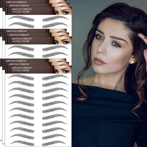 Aresvns Black Eyebrows Tattoo 99 Pairs! Newly Improved Hair-like Fake Eyebrows Waterproof and Long-lasting 3-5 days,4D Realistic Tattoo Eyebrows,Well-made Eyebrow Transfer Sticker Christmas Gift