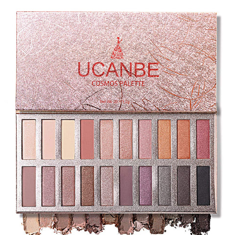UCANBE 20 Colors Nude Eyeshadow Palette, High Pigmented Shimmer Matte Metallic Eye Shadow Pallets, Long Lasting Blendable Neutral Smokey Warm Bronze Eye Makeup