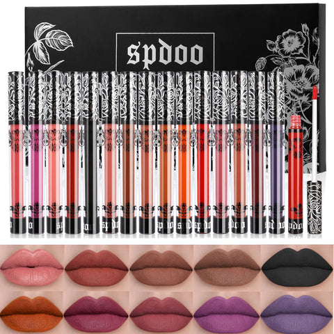 Matte Liquid Lipstick Sets, 15 Colors Matte Lip Glosses Nude Lipstick Black Lipstick Smudge Proof, Long Lasting Lip Stain Set, Labiales Matte Larga Duracion