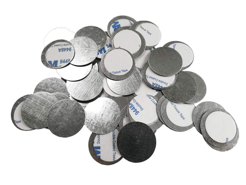 TUOKING 50pcs Round Metal Stickers for Non-Magnetic Eyeshadow Pan Use with Magnetic Makeup Palette (Diameter 2.5cm)