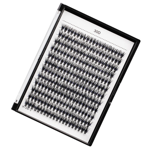 Bodermincer 10D/20D/30D/40D/50D Cluster to Choose Large Tray 240pcs D Curl 8-22mm to Choose Professional Makeup Individual Cluster EyeLashes Grafting Fake False Eyelashes Eyelash Extension Individual Eyelash Bunche (30D-14mm)