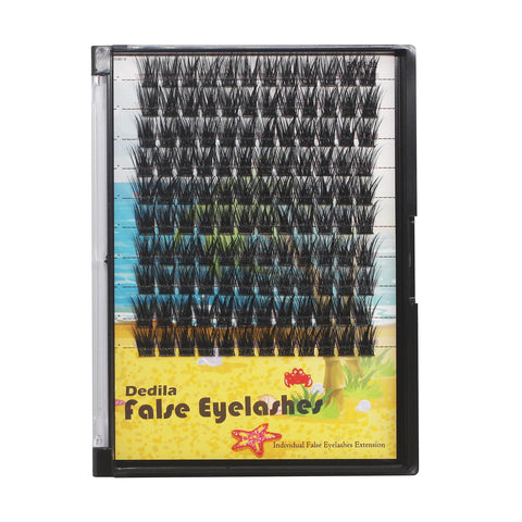 Dedila120Pcs 8-20mm Available Handmade D Curl Wide Stem Individual False Eyelashes Cluster Eyelash Extensions Dramatic Look Volume Eye Lashes Set Home DIY Lashes (18mm)