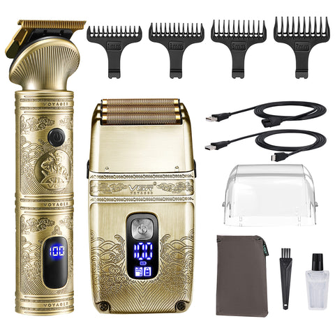 VGR Gifts for him Hair Trimmer & Electric Razor for Men, Foil Shaver, Beard Trimmer, T Liners Barber Kit, Men’s Grooming Kit with Triple Blades Waterproof Cordless