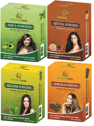 AncientVeda 100% Natural Hair Powders (Combo Pack 1)