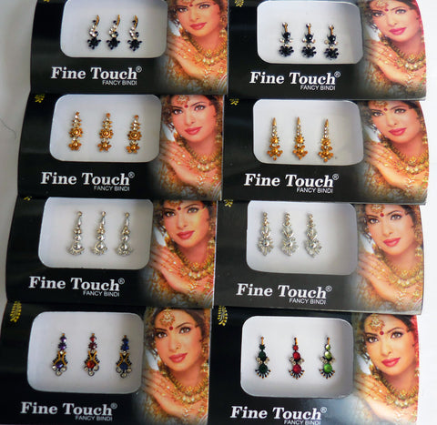 8 Bindi Pack- 24 Combo Bindi Stickers Multicolored,Silver,Gold,Black, Bindi Tattoo Bindi Jewelry